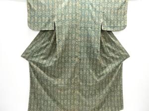 大正ロマン　花更紗模様織出しお召着物